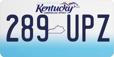 KY license plate 289UPZ