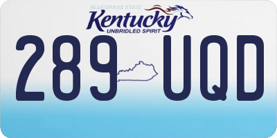 KY license plate 289UQD