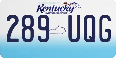 KY license plate 289UQG