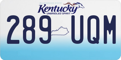 KY license plate 289UQM