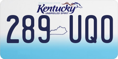 KY license plate 289UQO