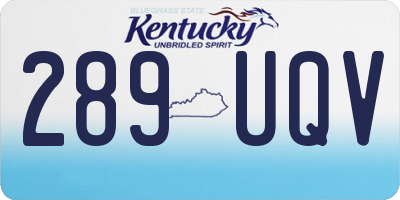 KY license plate 289UQV