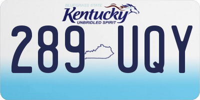 KY license plate 289UQY