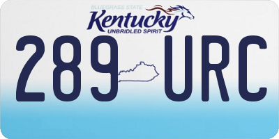 KY license plate 289URC