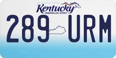 KY license plate 289URM