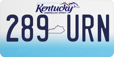 KY license plate 289URN