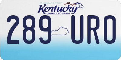 KY license plate 289URO