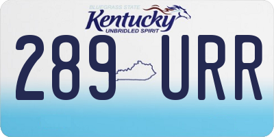 KY license plate 289URR