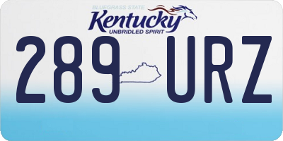KY license plate 289URZ