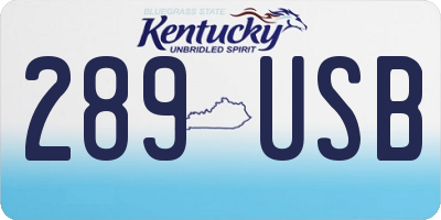KY license plate 289USB