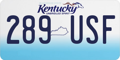 KY license plate 289USF