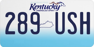 KY license plate 289USH