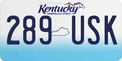 KY license plate 289USK