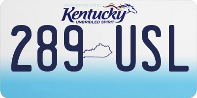 KY license plate 289USL