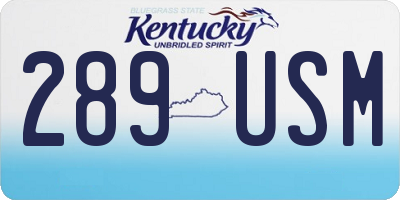 KY license plate 289USM
