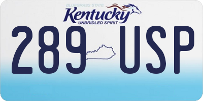 KY license plate 289USP