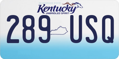 KY license plate 289USQ