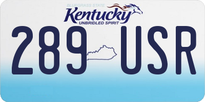 KY license plate 289USR