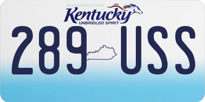 KY license plate 289USS