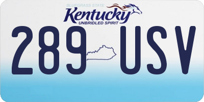 KY license plate 289USV