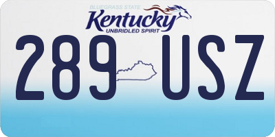 KY license plate 289USZ