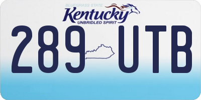 KY license plate 289UTB