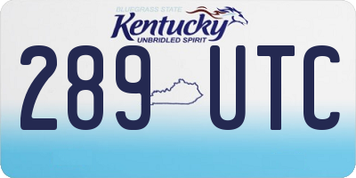 KY license plate 289UTC