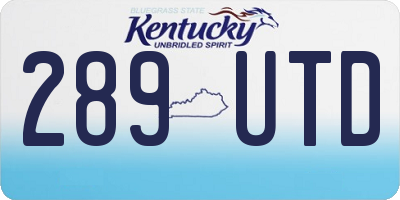 KY license plate 289UTD