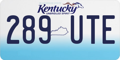 KY license plate 289UTE