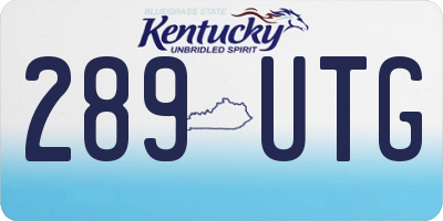 KY license plate 289UTG