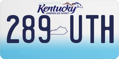 KY license plate 289UTH