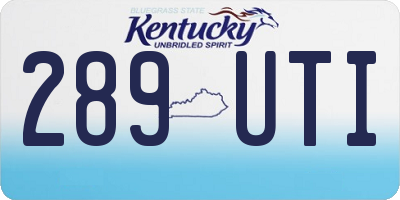 KY license plate 289UTI