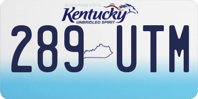 KY license plate 289UTM