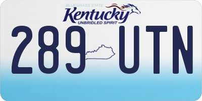 KY license plate 289UTN
