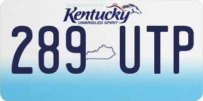 KY license plate 289UTP