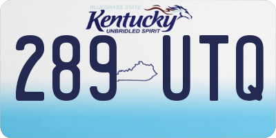KY license plate 289UTQ