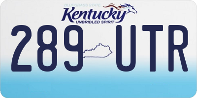 KY license plate 289UTR
