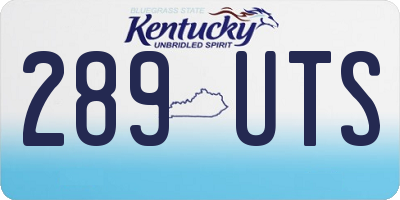 KY license plate 289UTS