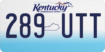 KY license plate 289UTT