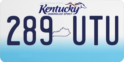 KY license plate 289UTU