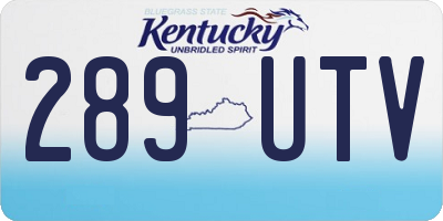 KY license plate 289UTV