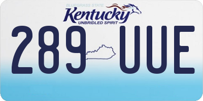 KY license plate 289UUE