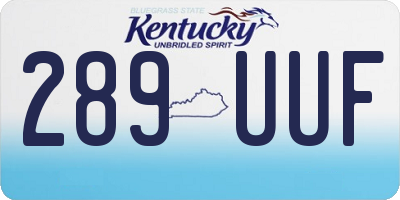 KY license plate 289UUF