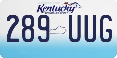 KY license plate 289UUG