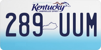 KY license plate 289UUM