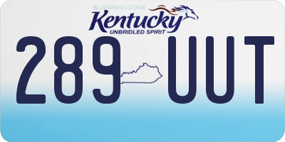 KY license plate 289UUT