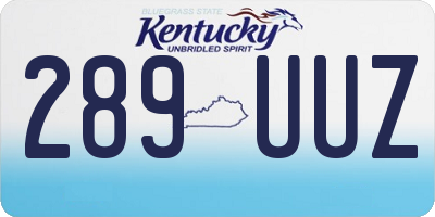 KY license plate 289UUZ