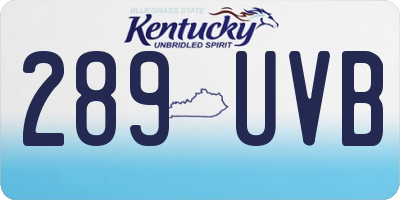 KY license plate 289UVB