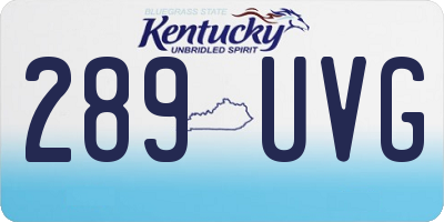 KY license plate 289UVG