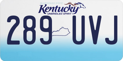 KY license plate 289UVJ